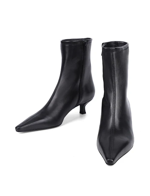 Женские ботинки Ma+De 94 кожаные черные - фото 3 - Miraton