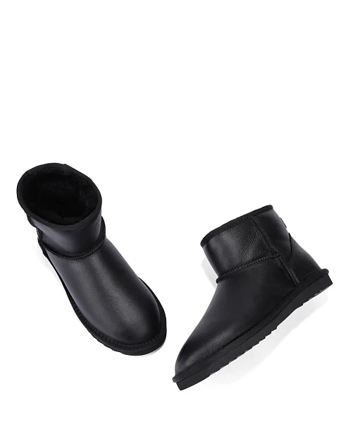 Женские угги из дубленки черные - фото 2 - Miraton