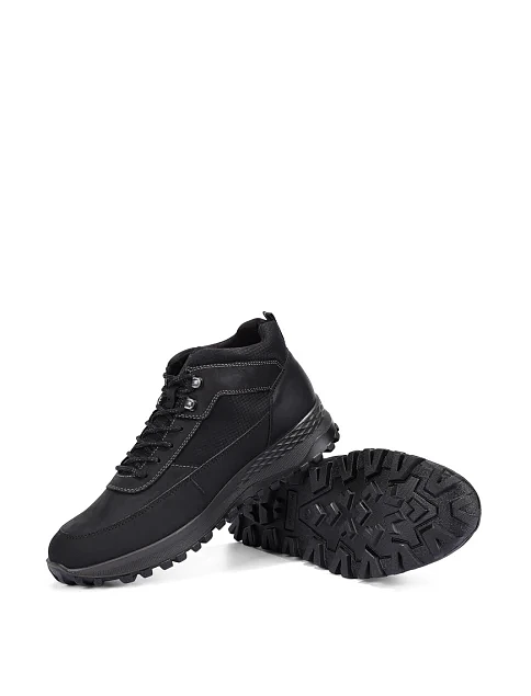 Мужские ботинки из экокожи черные - фото 2 - Miraton