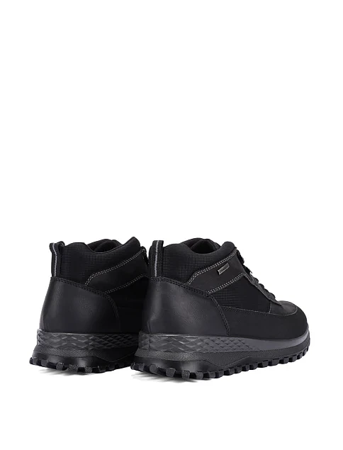 Мужские ботинки из экокожи черные - фото 4 - Miraton