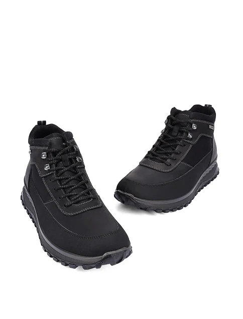 Мужские ботинки из экокожи черные - фото 5 - Miraton