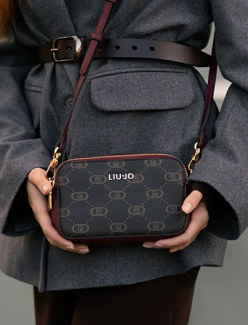 Жіноча сумка camera bag LIU JO з екошкіри бордова - фото 2 - Miraton