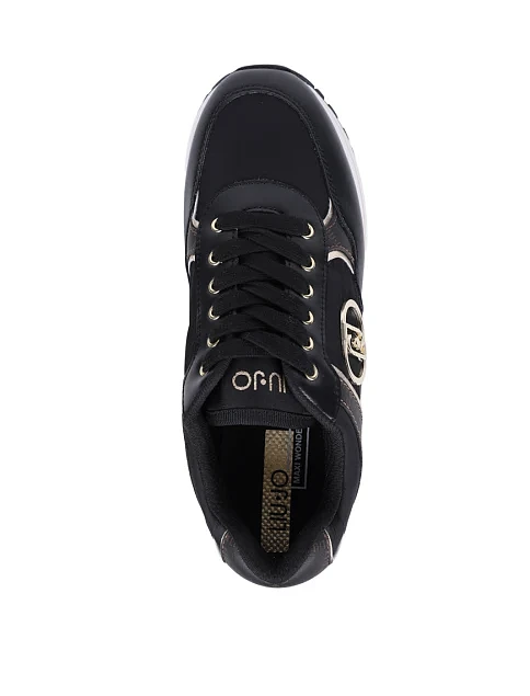 Женские кроссовки LIU JO кожаные черные - фото 2 - Miraton