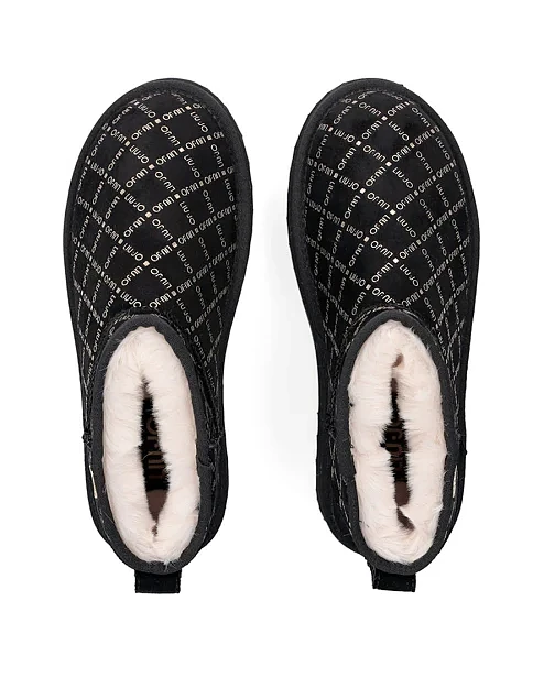 Женские угги замшевые черные - фото 2 - Miraton