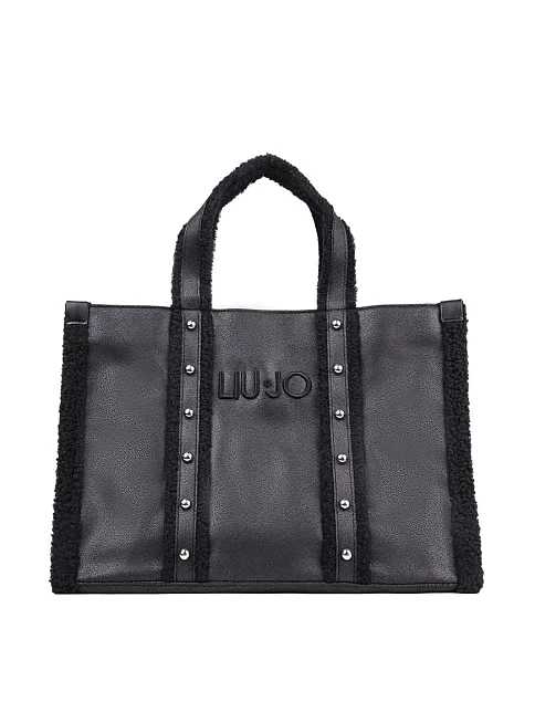 Жіноча сумка тоут LIU JO з екошкіри чорна - фото 1 - Miraton