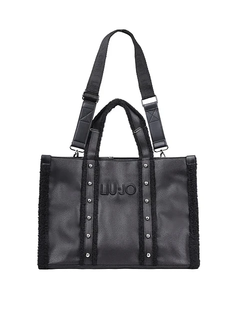 Жіноча сумка тоут LIU JO з екошкіри чорна - фото 5 - Miraton