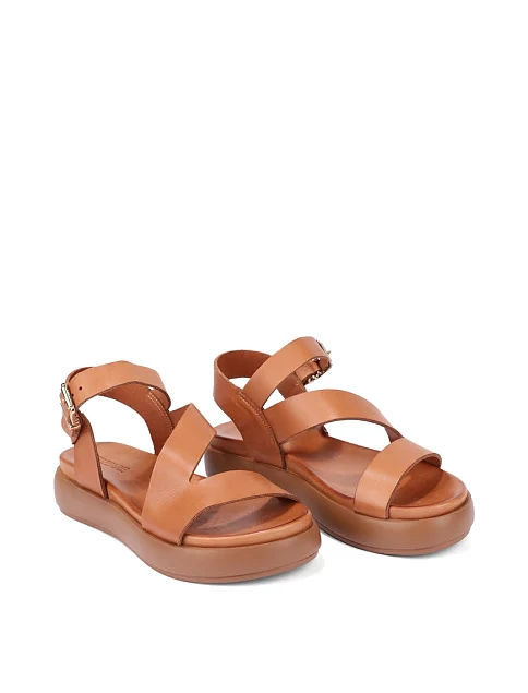 Жіночі сандалі шкіряні коричневі - фото 3 - Miraton