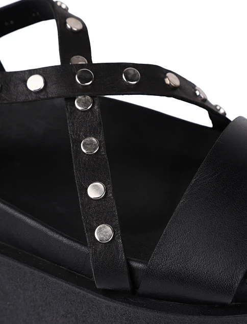 Жіночі сандалі шкіряні чорні - фото 5 - Miraton