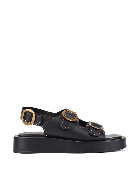 Жіночі сандалі шкіряні чорні - фото 1 - Miraton