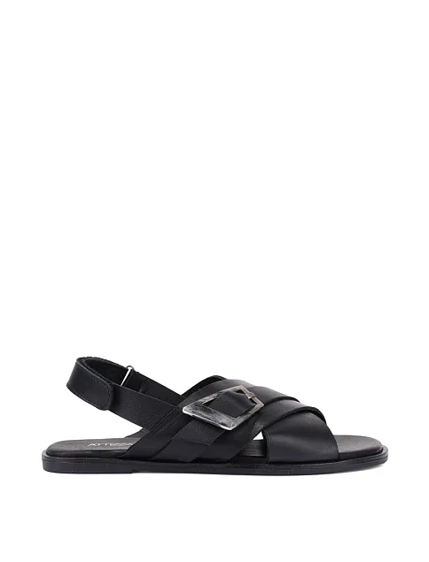 Жіночі сандалі шкіряні чорні - фото 1 - Miraton