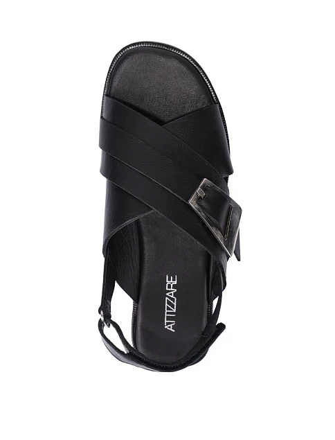 Жіночі сандалі шкіряні чорні - фото 2 - Miraton