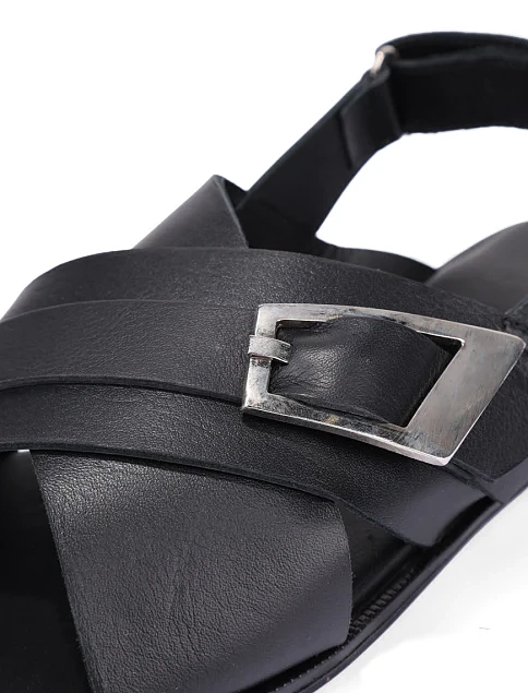 Жіночі сандалі шкіряні чорні - фото 5 - Miraton