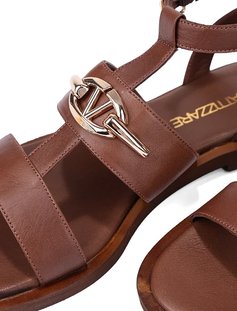 Жіночі сандалі шкіряні коричневі - фото 5 - Miraton