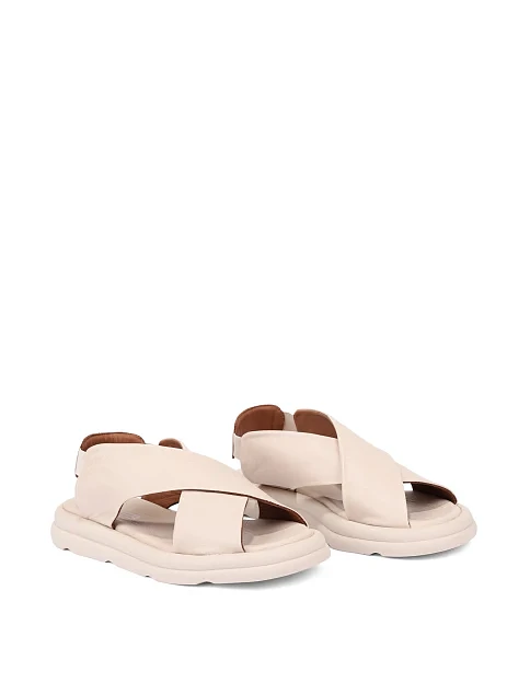 Жіночі сандалі шкіряні білі - фото 3 - Miraton