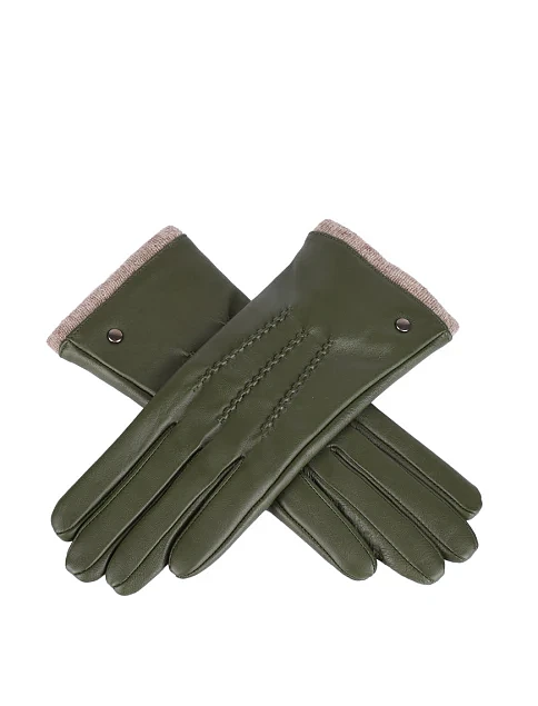 Перчатки кожаные зеленые - фото 2 - Miraton