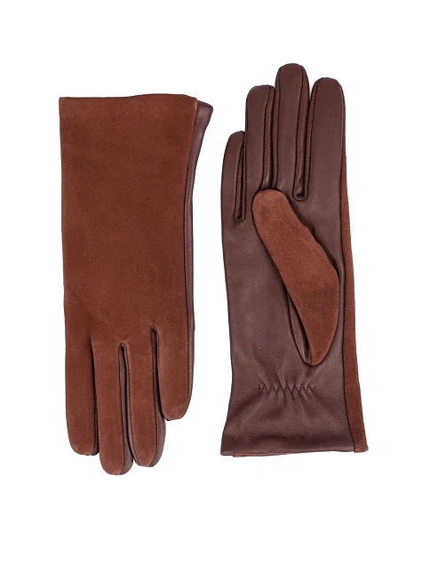 Рукавички замшеві коричневі - фото 1 - Miraton