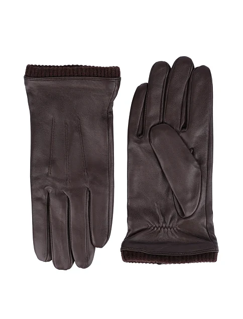 Перчатки кожаные коричневые - фото 1 - Miraton