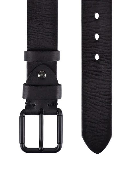 Ремінь шкіряний чорний - фото 2 - Miraton