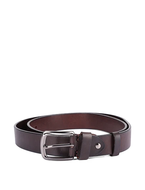 Ремінь шкіряний коричневий - фото 1 - Miraton