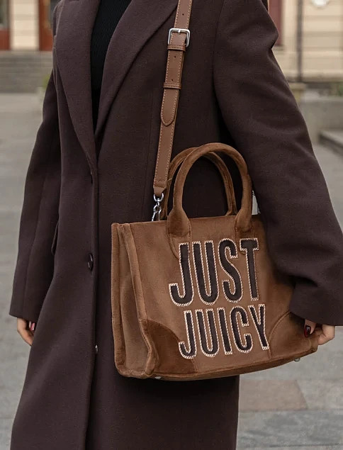 Женская сумка тканевая коричневая - фото 2 - Miraton