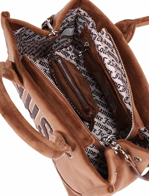 Женская сумка тканевая коричневая - фото 7 - Miraton