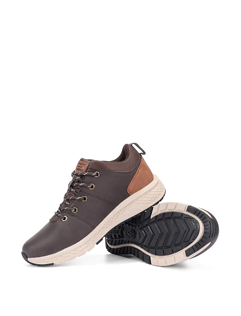 Чоловічі кросівки з екошкіри коричневі - фото 2 - Miraton