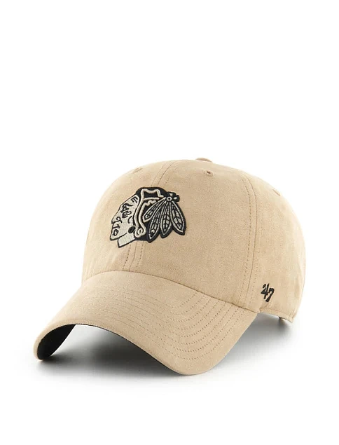 Кепка 47 Brand CHICAGO BLACKHAWKS BALLPARK SUEDE из хлопка хаки - фото 1 - Miraton
