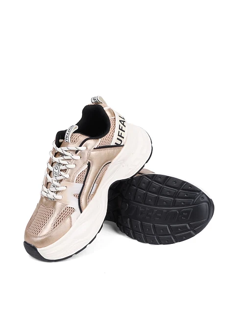 Жіночі кросівки Buffalo з екошкіри бежеві - фото 2 - Miraton