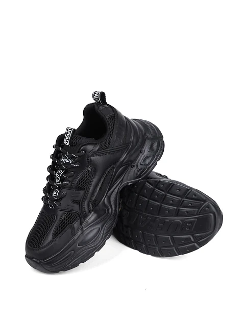 Жіночі кросівки Buffalo з екошкіри чорні - фото 2 - Miraton