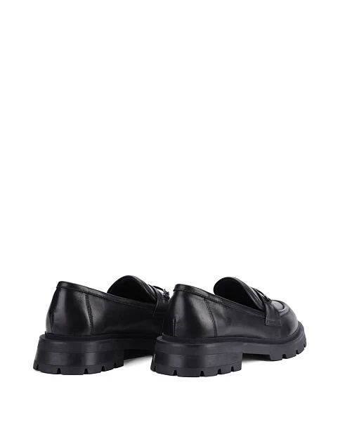 Женские туфли лоферы MIRATON кожаные черные - фото 4 - Miraton