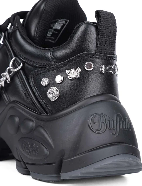 Жіночі кросівки Buffalo з екошкіри чорні - фото 4 - Miraton