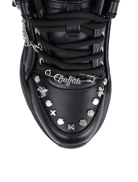 Жіночі кросівки Buffalo з екошкіри чорні - фото 6 - Miraton