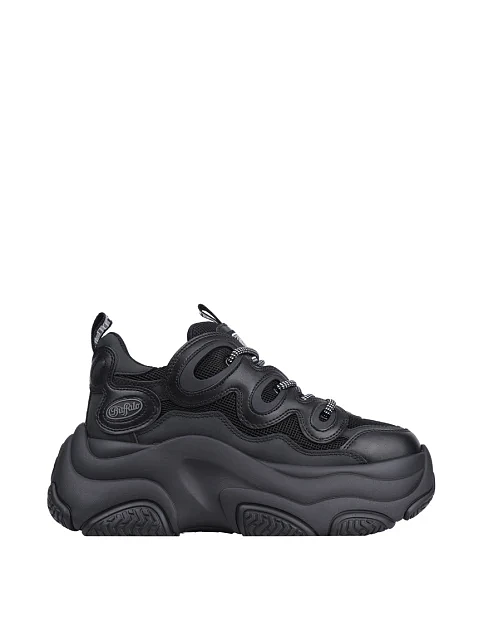 Жіночі кросівки Buffalo з екошкіри чорні - фото 1 - Miraton