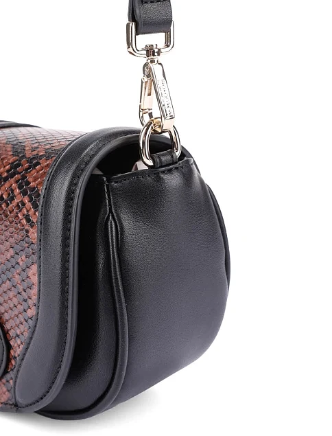 Женская сумка кросс-боди из экокожи черная - фото 5 - Miraton