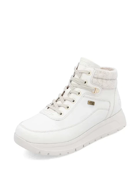 Женские ботинки Rieker из экокожи бежевые - фото 2 - Miraton