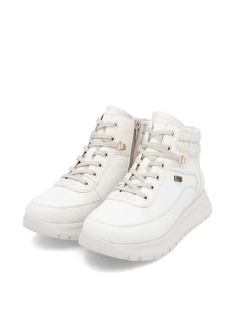 Женские ботинки Rieker из экокожи бежевые - фото 4 - Miraton