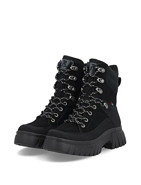 Женские ботинки Rieker замшевые черные - фото 6 - Miraton