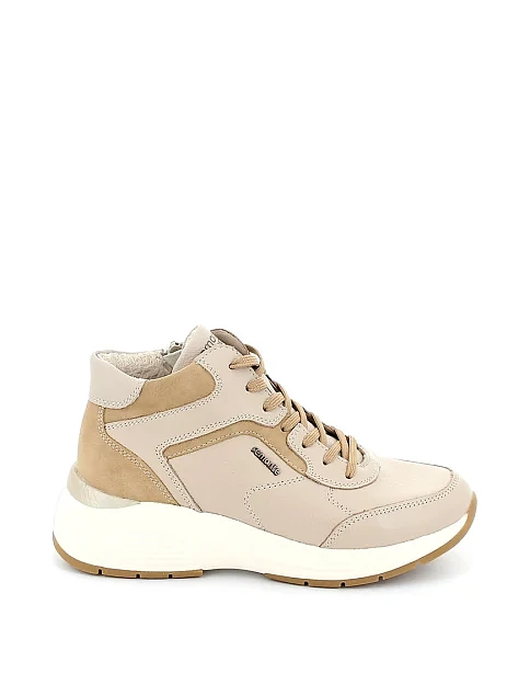 Женские ботинки из экокожи бежевые - фото 1 - Miraton