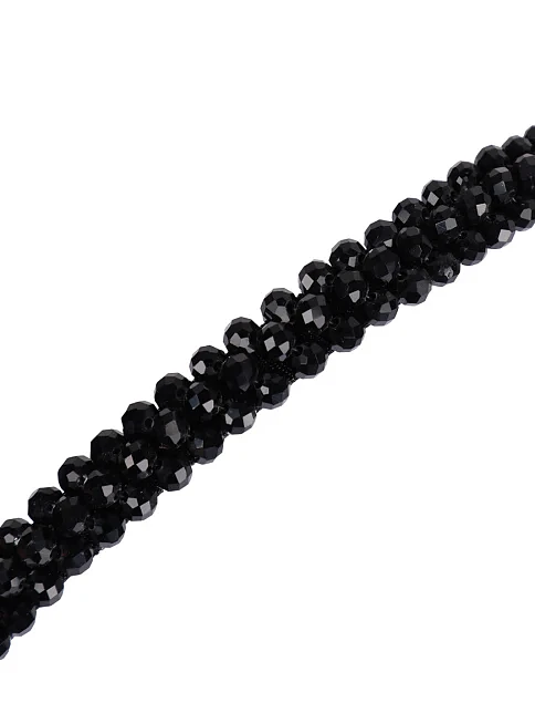 Обруч тонкий чорний з камінням - фото 3 - Miraton