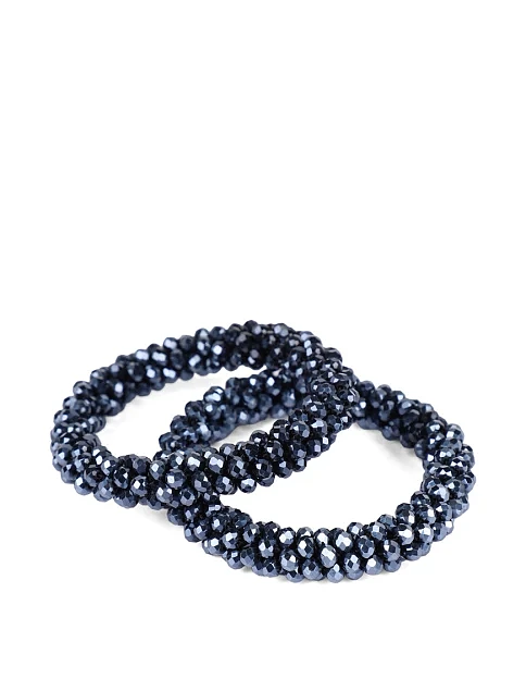 Набір з 2-х резинок для волосся сині намистини - фото 2 - Miraton