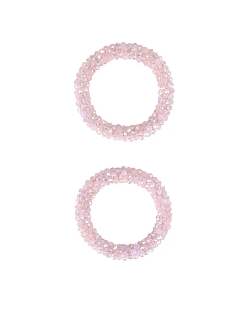Набір з 2-х резинок для волосся рожеві намистини - фото 1 - Miraton