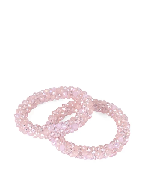 Набір з 2-х резинок для волосся рожеві намистини - фото 2 - Miraton