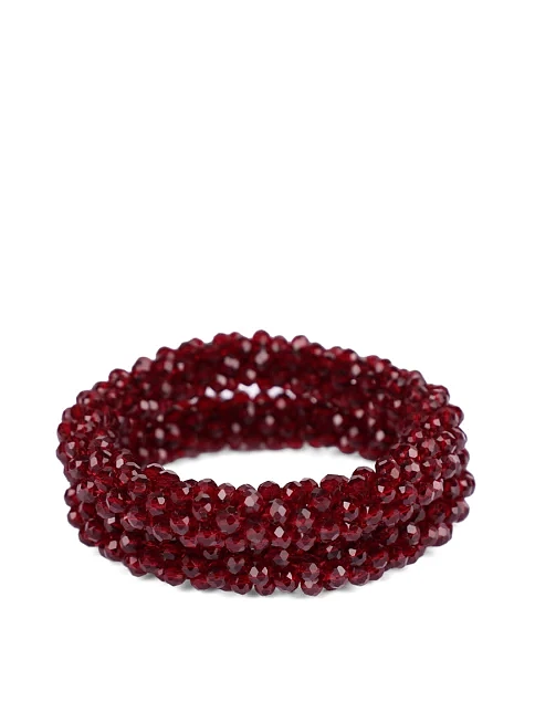 Набір з 2-х резинок для волосся гранатові намистини - фото 1 - Miraton