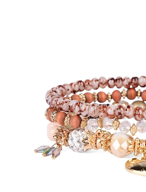 Браслет багатошаровий з різнокольорових намистин - фото 2 - Miraton