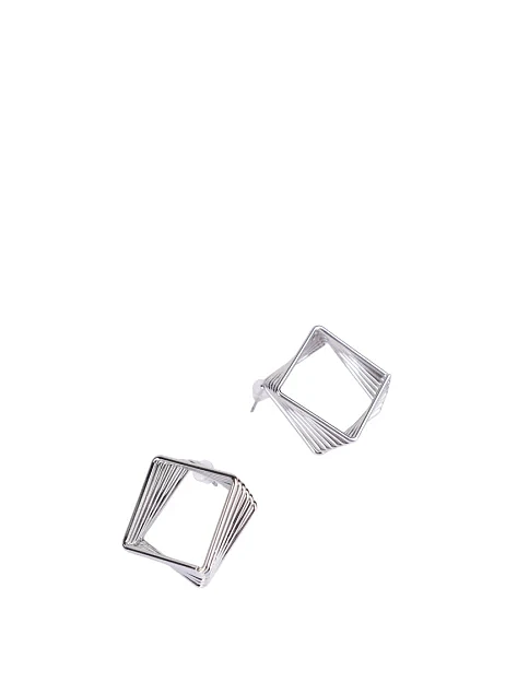 Серьги пусеты абстрактные в серебре - фото 2 - Miraton