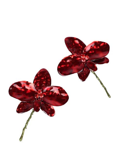 Сережки підвіски з квіткою - фото 2 - Miraton