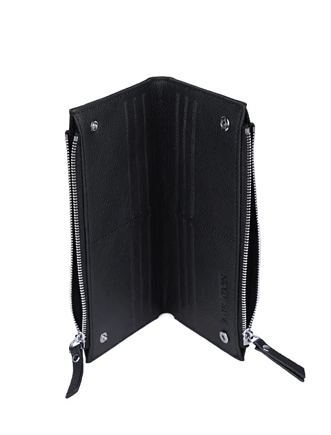 Кошелек кожаный черный - фото 4 - Miraton