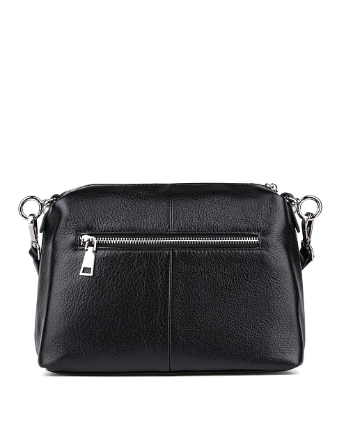 Женская сумка через плечо кожаная черная - фото 4 - Miraton