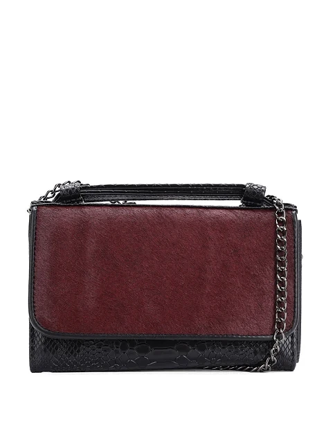 Кошелек на цепочке кожаный черный - фото 1 - Miraton