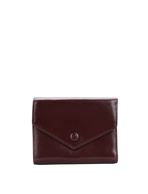 Кошелек кошелек-конверт кожаный бордовый на кнопке - фото 1 - Miraton